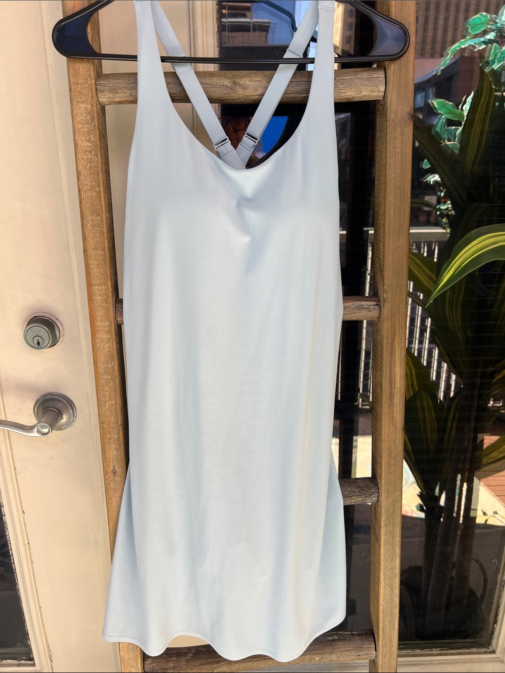 Uniqlo Pale Blue Mini Slip Dress with Crisscross Straps